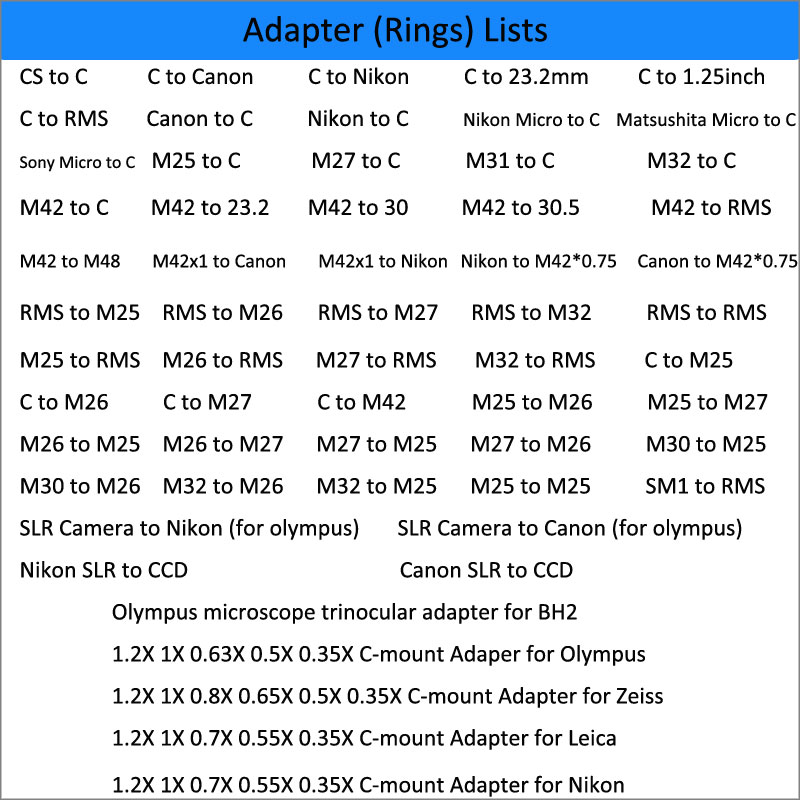 RMS-C 마운트 현미경 카메라 어댑터 여성 남성 C- - Lens Adapter Ring 리뷰 및 가격