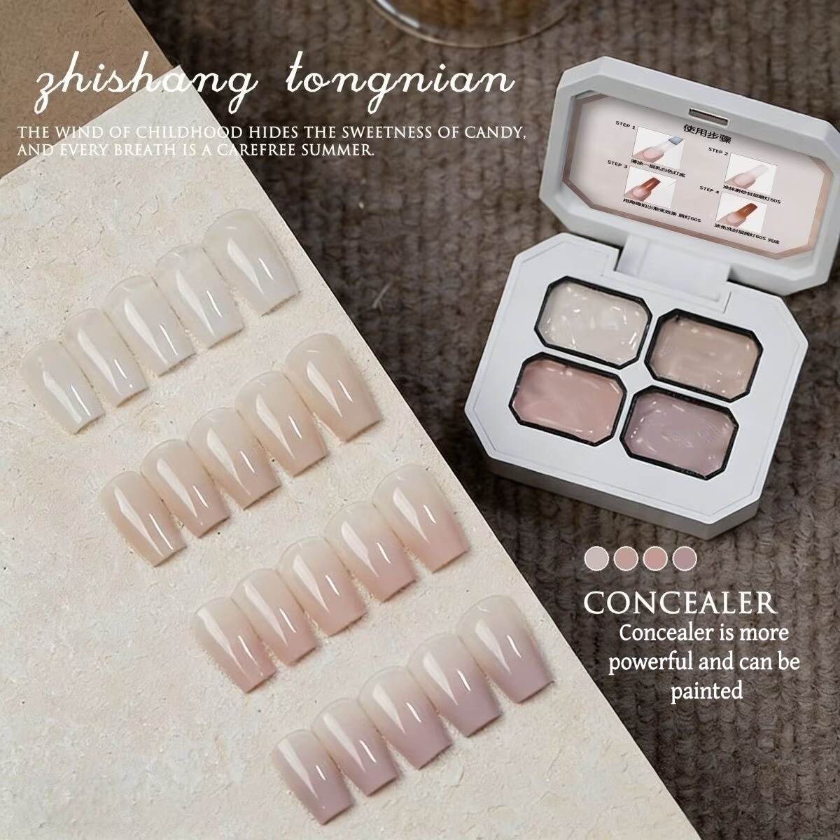 4가지 색상 그라데이션 핑크, 누드 페인팅 젤 네일 아 - Photography Design 리뷰 및 가격