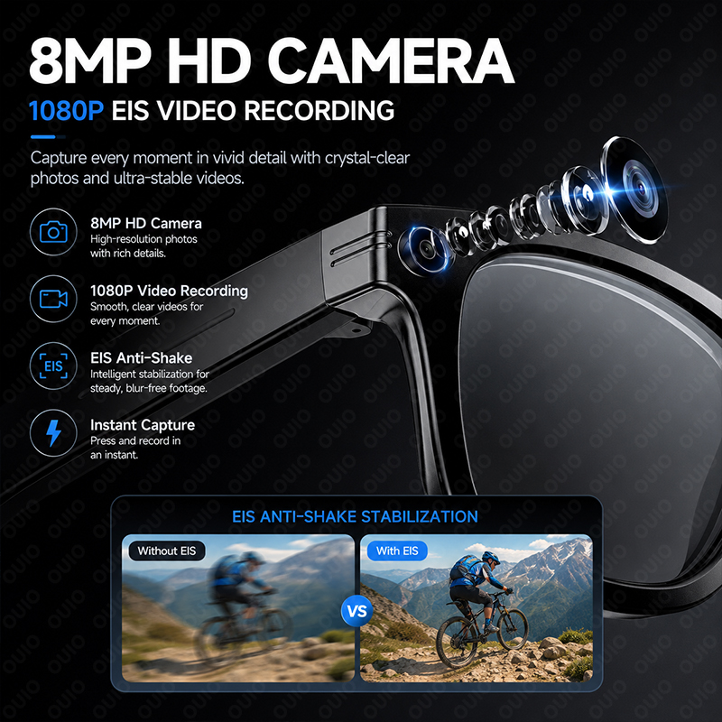 AI 스마트 안경 8MP 카메라 32MP 사진 WiFi - Photography Japanese 리뷰 및 가격
